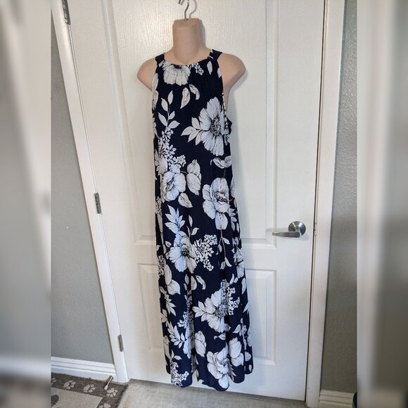 Sleeveless Floral Print Maxi Dress by Anne Klein- Size 10 - Picture 3 of 7